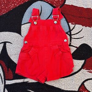 VINTAGE ARISTO RED POCKET OVERALLS SIZE 3T 100% COTTON